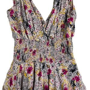 Parker Floral Cinched Waist Dress Size M